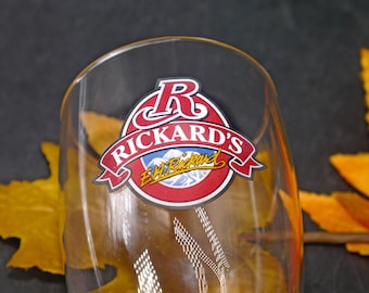 Vintage Rickard's Ale Glass with Etched Logo