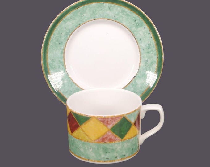 Royal Doulton Japora TC1269 cup and saucer set. Southwestern mosaic design. Sets sold individually.