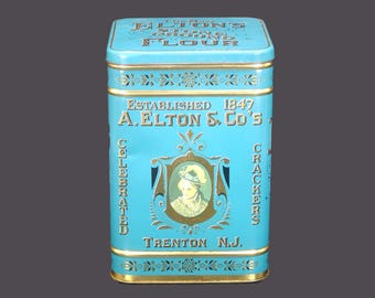 Vintage Elton's Flour Tin: English Reproduction, Harry's Grocery