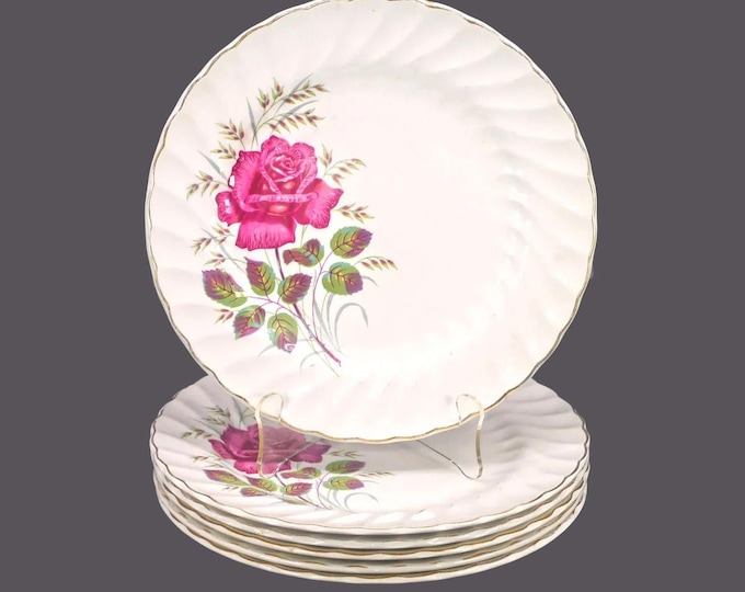 Wood & Sons Anniversary Rose | Princess Rose dinner plates made in England. Choose quantity below.