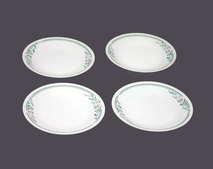 Four Corelle Corningware Rosemarie bread plates. Vintage Corningware made in USA.