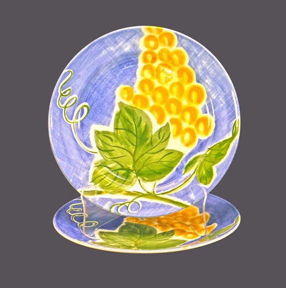 ヴィンテージのイートンホーム製ディナープレート。フルーツのトワル