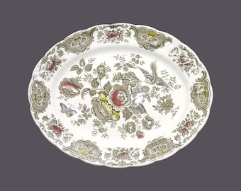Vintage Ridgway Windsor Green oval platter made in England.