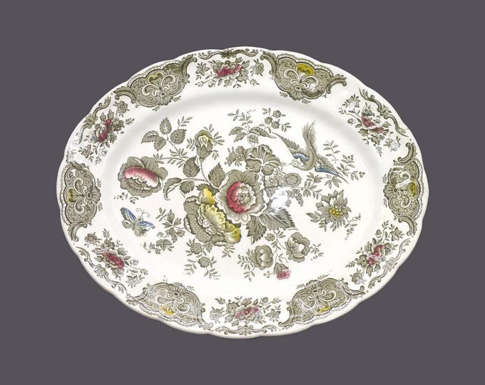 Ridgway Windsor Green oval platter made in England.