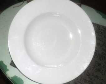 Vintage (mid 1990s) all-white rimmed pasta | salad serving bowl. Made exclusively for Caban stores in Canada.