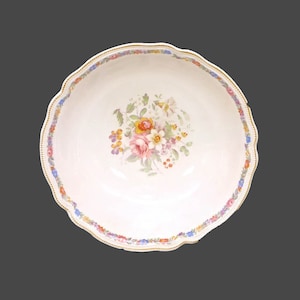 Antique Johnson Brothers Marlow Serving Bowl: Floral Ironstone, England (Flaws)