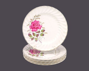 Wood & Sons Anniversary Rose | Princess Rose dinner plates made in England. Choose quantity below.