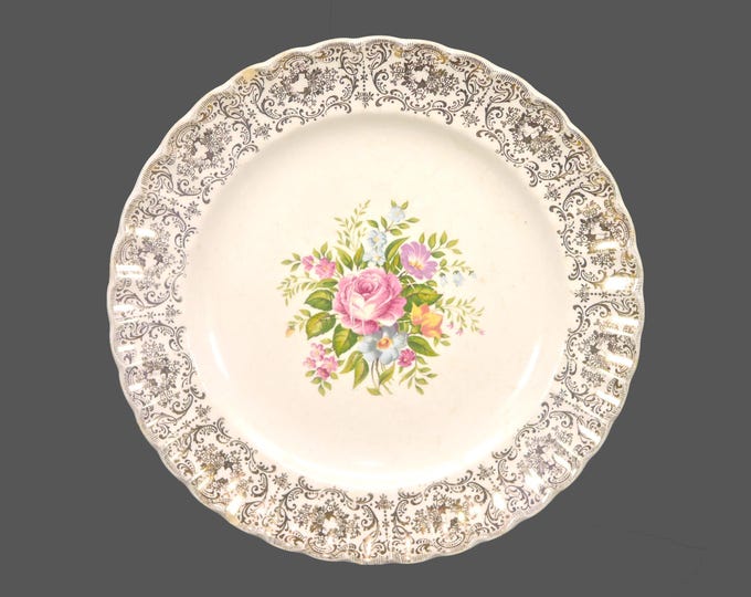 Mid-century Sebring | American Limoges Rosalie K-S384 dinner plate made in the USA. Flaws (see below).