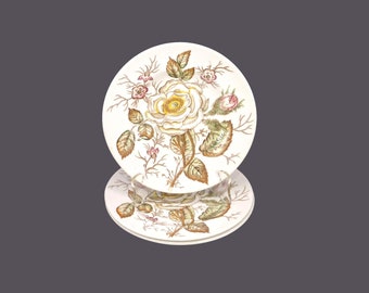 Three John Maddock Old Rose bread plates made in England.