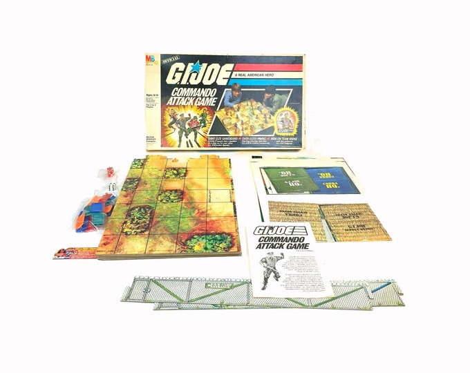 GI Joe Commando Attack board game published by Milton Bradley.  99.9% complete (see details below).