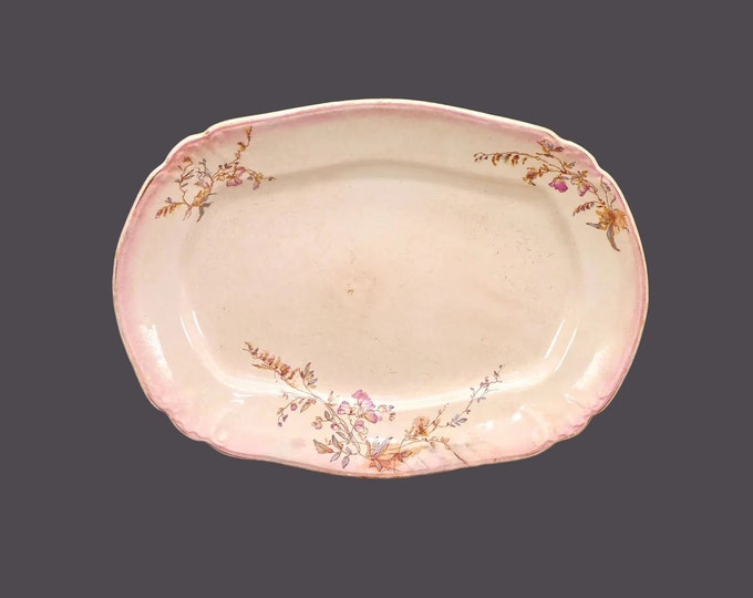 Antique Edwardian Age Ridgways Waverley oval platter | tureen under-plate. Royal Semi-porcelain made in England. Flaws (see below).