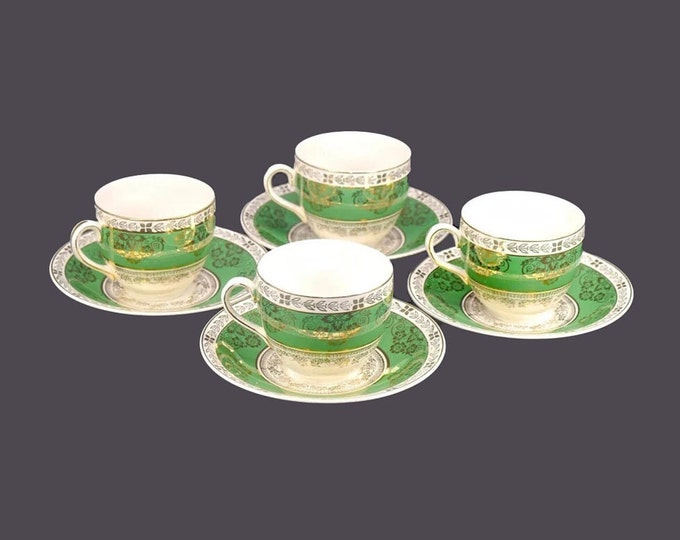 Four Crown Ducal | Charlotte Rhead | CRD126 | Woodstock cup and saucer sets made in England.