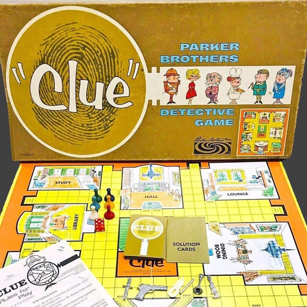 Clue board game. Made in Canada Parker Brothers 1963. Almost complete see details below.