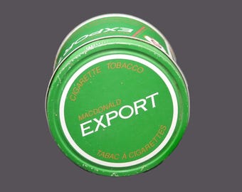 Vintage Macdonald Export Tobacco tin (empty). Small dings to metal