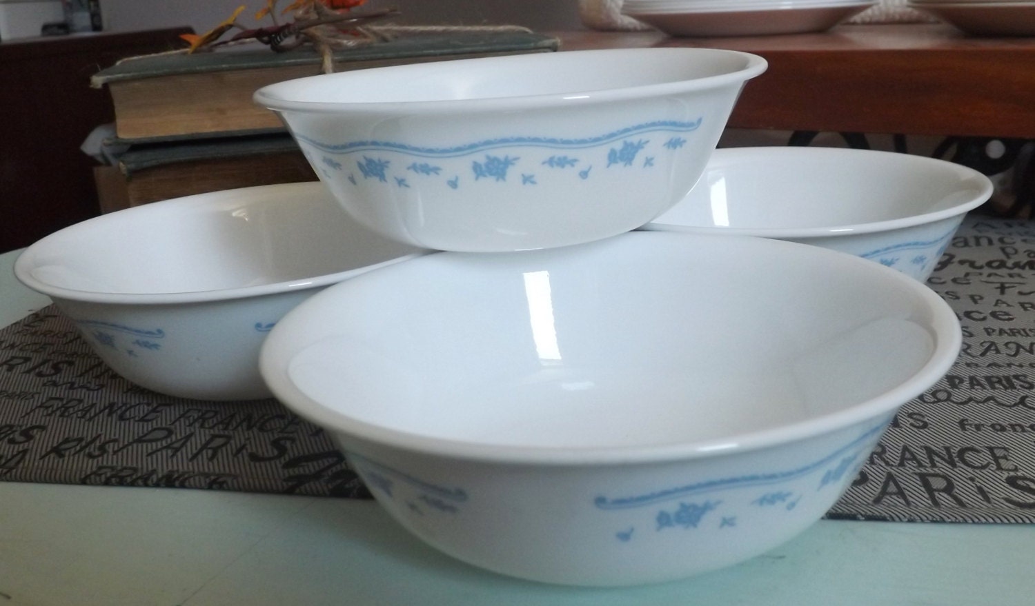 Set of four vintage (1970s) Corelle Corningware Corning USA Morning