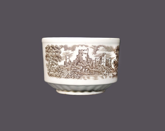 English Ironstone Tableware | EIT Castles Brown open sugar bowl made in England.