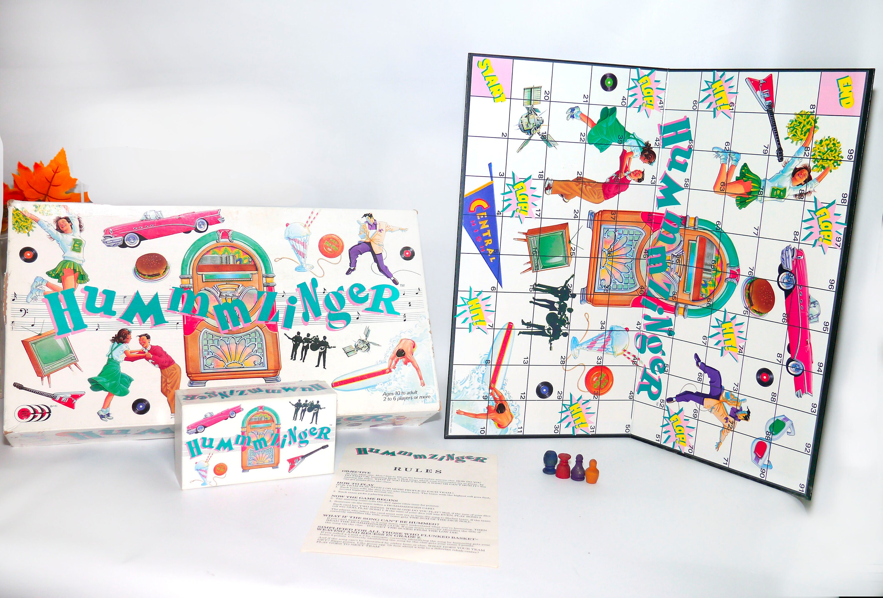 Hummmzinger Rock 'n' Roll board game. Music of the '50s thru 80s. Big ...