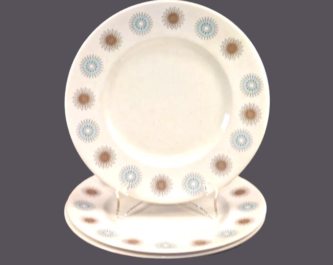 Three Myott Constellation L851 salad plates made in England. Flaws (see below).