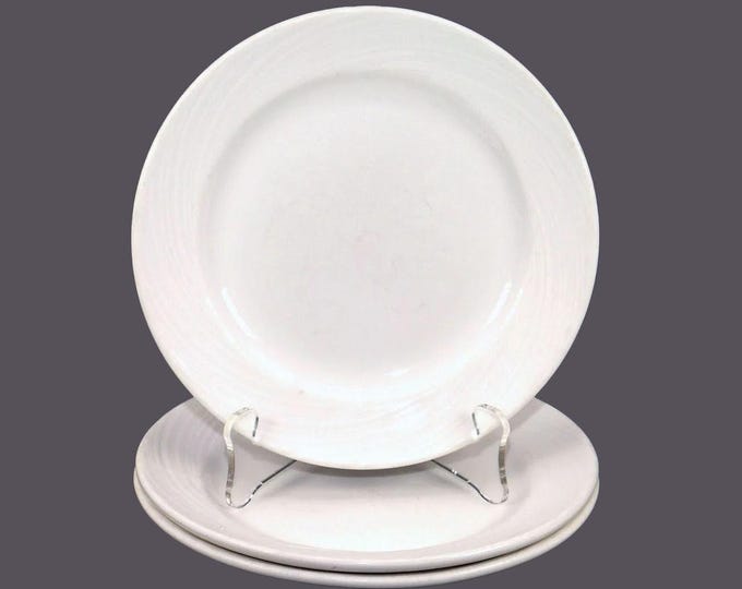 Three Steelite Simplicity White Chef's favorite all-white bread plates. Vintage Hotelware made in England.