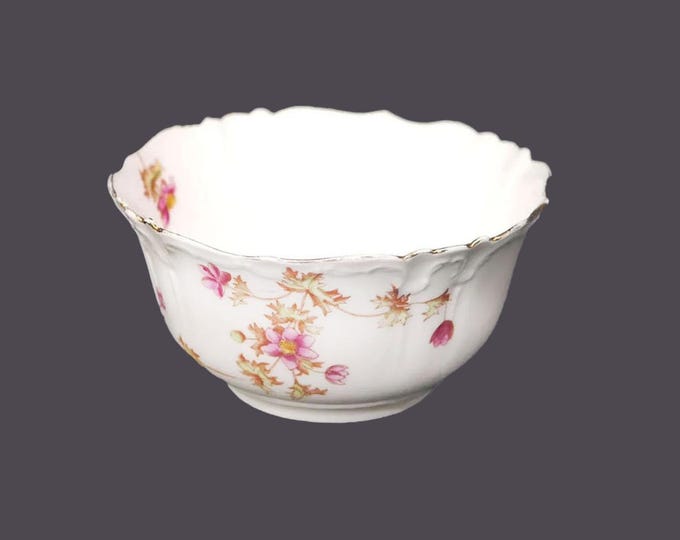 Victorian-era Adderley Spray 30 bone china cranberry bowl | large sugar bowl made in England.