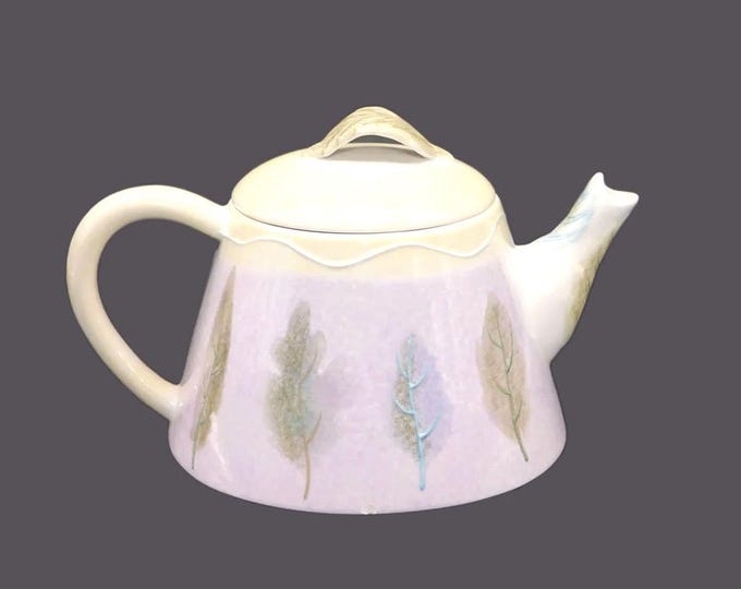 Block Basics Tree House large six-cup teapot. Deb Mores design. Flaws (see below).