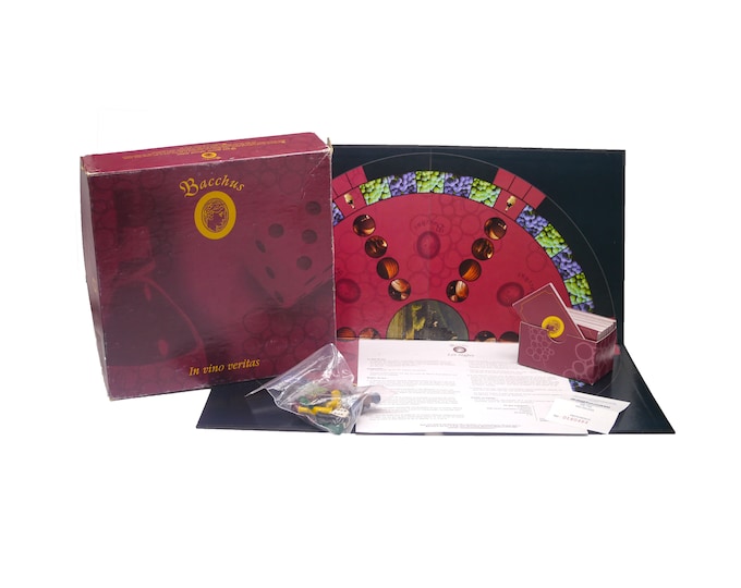 Bacchus in Vino Veritas 1998 wine knowledge board game Bacchus le jeu inc. Made in Canada. Complete.