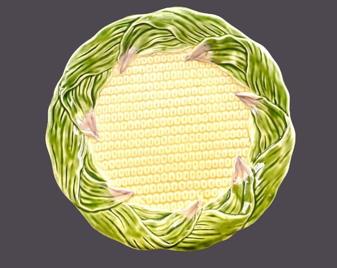 Shafford Country Gentleman salad plate. High-relief corn kernels and leaf rim. Made in Japan.