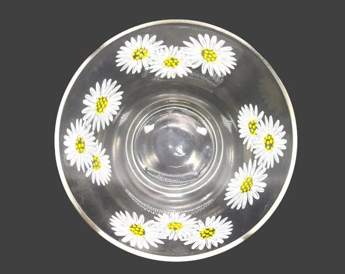 Culver Daisy etched-glass salad or punch serving bowl made in USA.