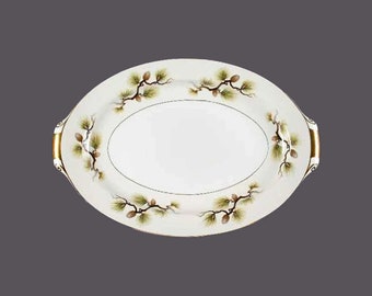 Narumi Shasta Pine Cream 5012 lugged oval turkey serving platter made in Japan. Flaw (see below).