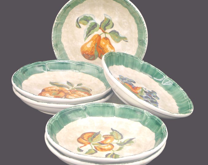 Vintage Himark HIM1 Pasta or Soup Bowls, Set of 6. Fruits. Made Italy