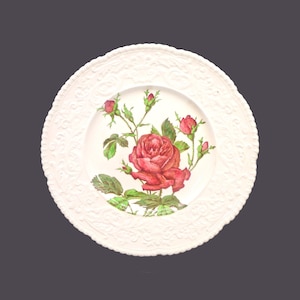 Antique Royal Cauldon Rose Dinner Plate: Hand-Painted Floral Creamware, England