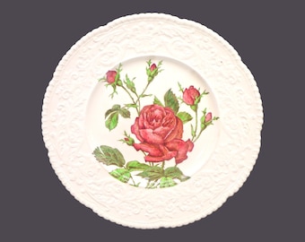 Antique Royal Cauldon X2894 red rose dinner plate made in England.