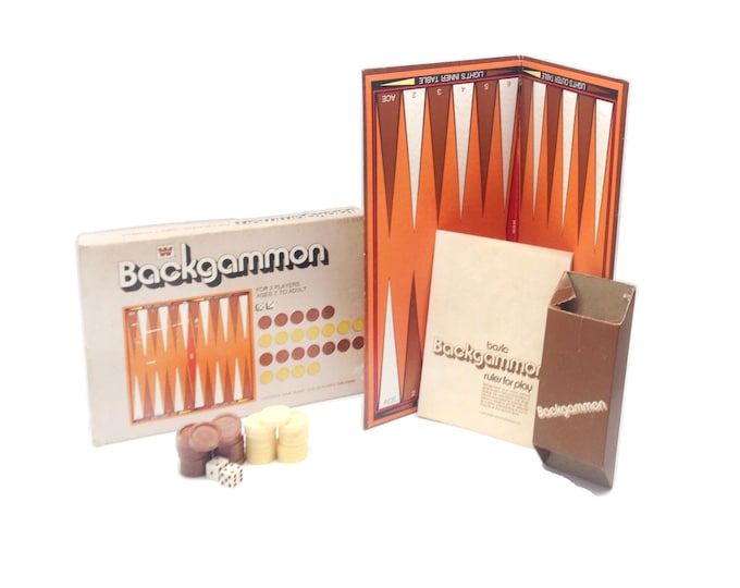 Backgammon board game made in the USA by Whitman | Western Publishing as game 4832. Complete with instructions.