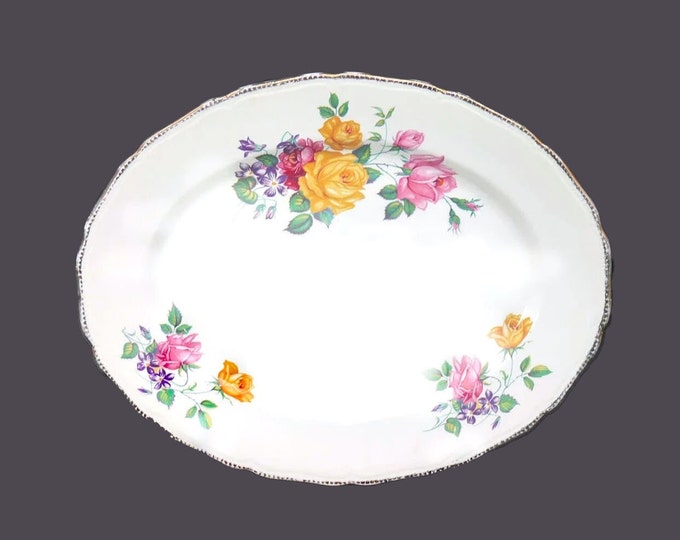 Ridgway Chateau Rose oval platter made in England. Minor flaw (see below).