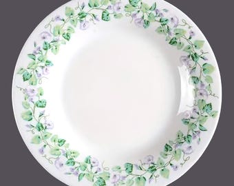 Martha Stewart Morning Glory glass salad plate. Martha Stewart Everyday made in France by Arcopal. Sold individually.