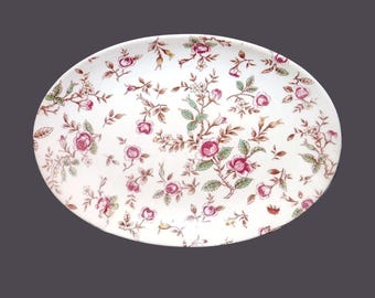 Vintage Briarcliff floral rose chintz oval sandwich platter made in Japan.