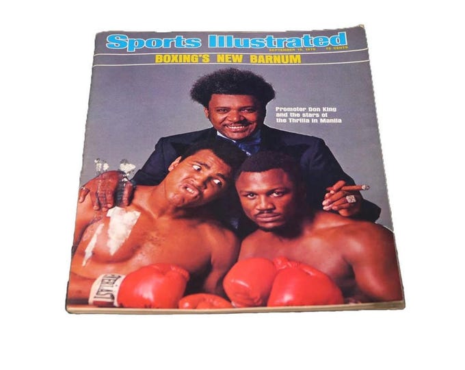 September 15 1975 Sports Illustrated magazine. Don King Muhammad Ali Joe Frazier "Thrilla in Manila" issue. Complete. Mailing label removed.