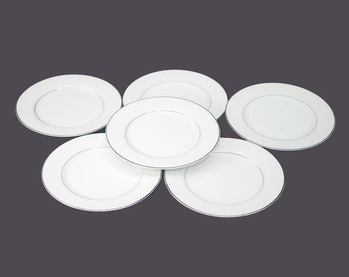 Six Wakefield White Lace 364 bread plates made in Japan by International.