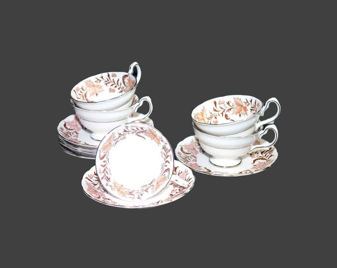 Grosvenor Bone China Rhapsody cup and saucer set made in England. Sets sold individually.