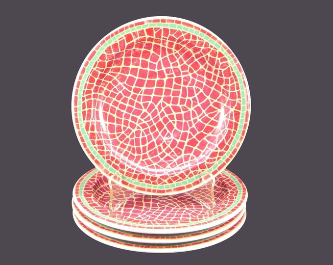 Four Pier 1 Mosaic Fruit bread plates made in Italy.