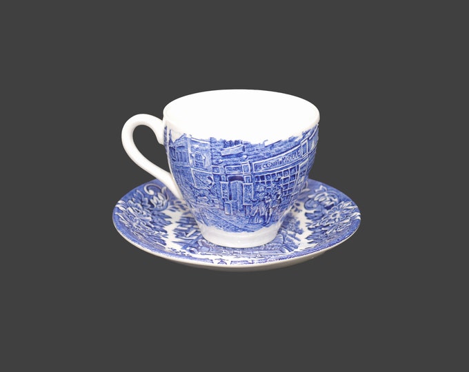 English Ironstone Tableware | EIT Dickens Blue cup and saucer set made in England.