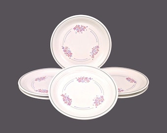 Six Fuji | Kasuga | Fujistone Petit Point stoneware salad plates made in Japan.