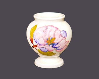 Moorcroft Hibiscus small, hand-painted vase made in England.