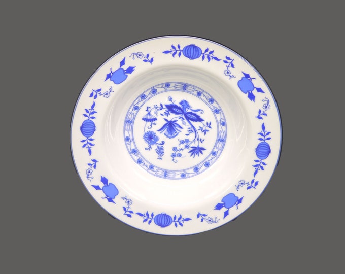 Royal Heritage Blue Onion | Blue Nordic blue-and-white rimmed soup bowl. Sold individually.