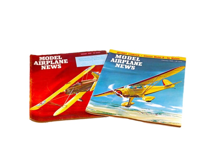 Two issues of mid-century Model Airplane News magazine published NY Air Age Inc. February 1959 & January 1960. Complete.