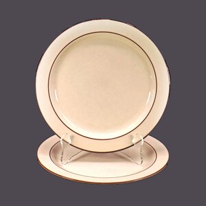 Pair of Carta Brown stoneware salad plates made in Japan.