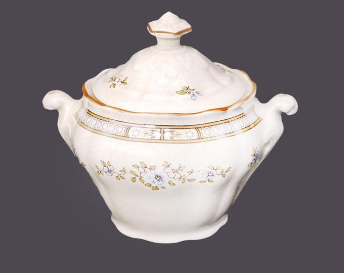 Royal Doulton Dorset LS1049 covered stoneware sugar bowl. Lambethware stoneware made in England.