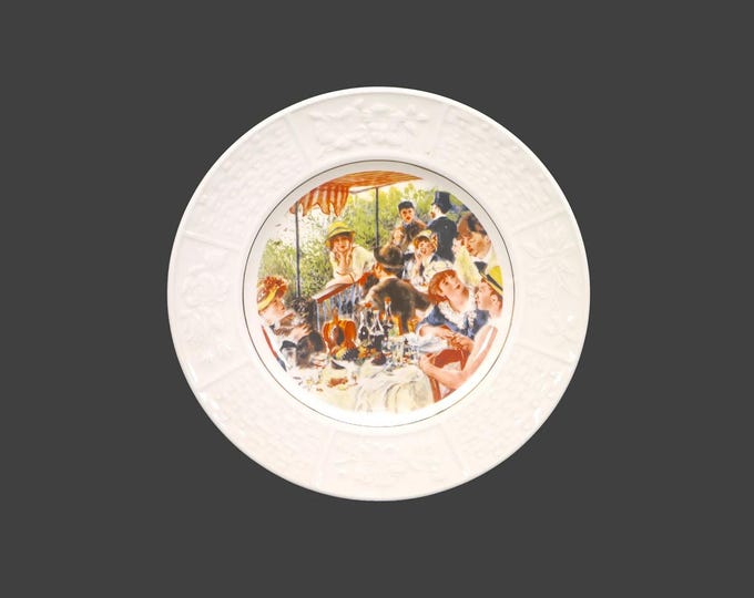 Wood & Sons decorative wall, display, cabinet plate. The Luncheon Party Pierre Auguste Renoir, creamware rim. Made in England.