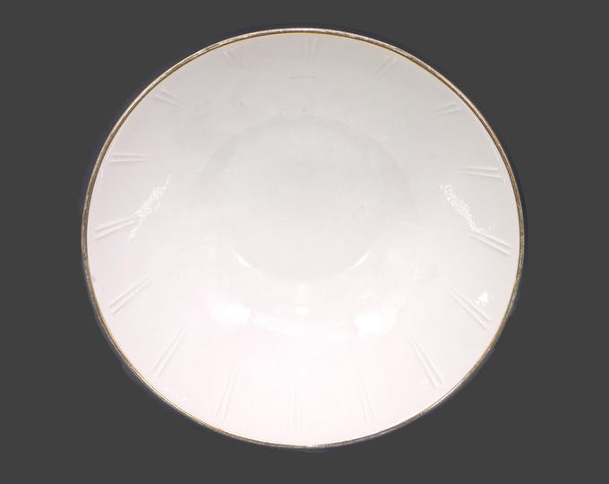 Winterling Roslau white-and-gold round salad or pasta serving bowl made in Bavaria. Embossed lines, gold edge. complements WIG293.