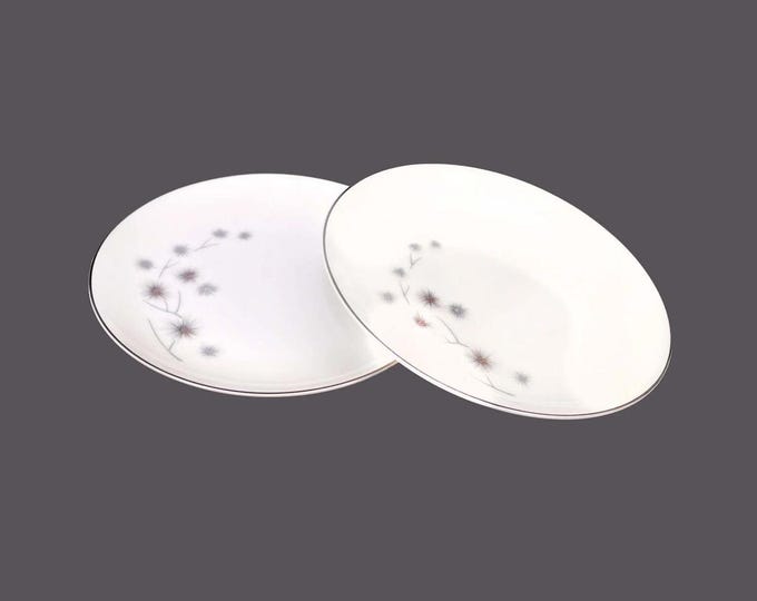 Pair of retro Creative Platinum Starburst Atomic-age style bread plates made in Japan.